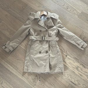 Burberry children’s trenchcoat - size 10 with hood and belt.